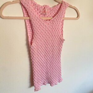 Free People Movement Pink Textured Cropped Tank Top